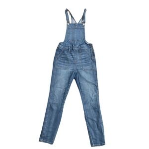 Madewell Blue Jean Denim Side Zipper Skinny Overalls Size Medium